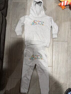 IceCream Gray Sweatshirt & Joggers Set with Multicolor Logo